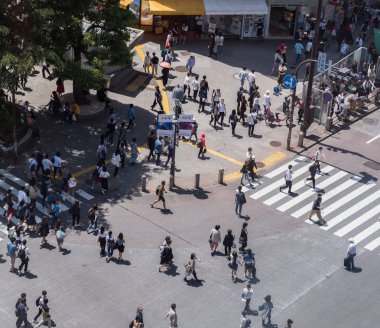 İnsanlar Japonya'da yol geçiş