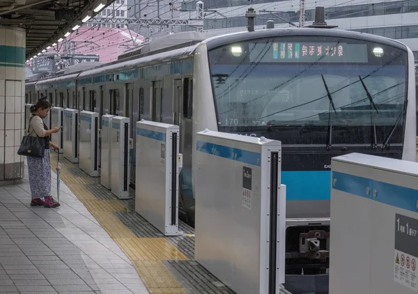 Toquio Japão Setembro 2018 Japão Ferrovia Keihin Tohoku Linha Trem — Fotografia de Stock
