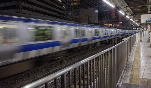 Tokyo Japan September 2018 Suddig Rörelse East Japan Railway Keihin — Stockfoto