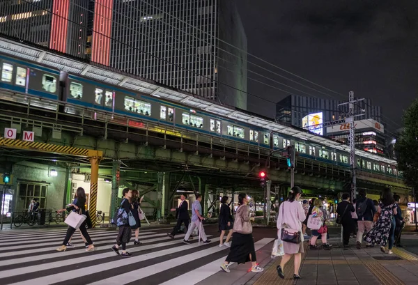 Tokio Japonsko Září Přechody Pro Chodce Ulici Před Yurakucho Vlakové — Stock fotografie