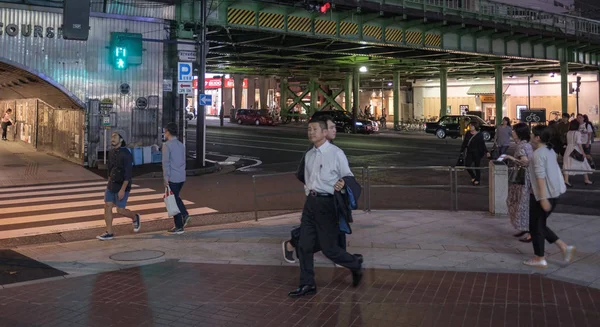 Tokio Japonsko Září Chodce Yurakucho Zadní Uličky Ulice Chodník Noci — Stock fotografie