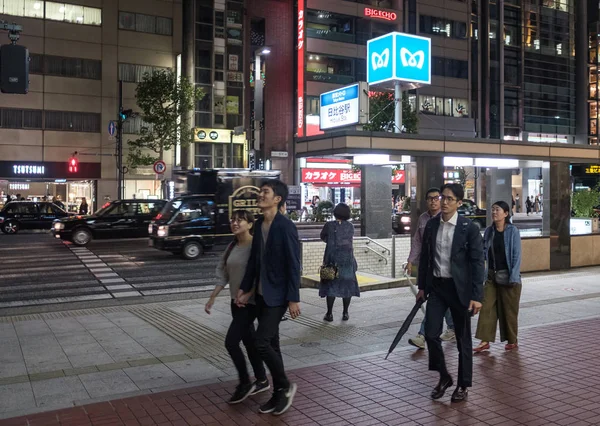 Tokio Japonsko Září Chodce Yurakucho Zadní Uličky Ulice Chodník Noci — Stock fotografie