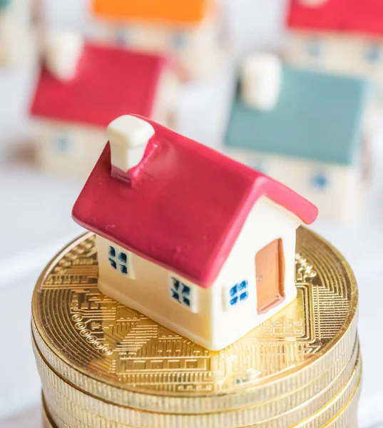 Close View Sale Real Estate Crypto Coins — Stock Photo, Image