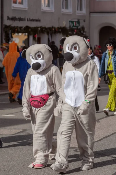 Schongau Baviera Março 2019 Figuras Fantasia Procissão Carnaval Domingo Carnaval — Fotografia de Stock