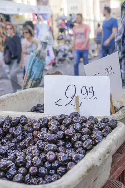 Olio Oliva Mercato All Aperto Atene Grecia — Foto Stock