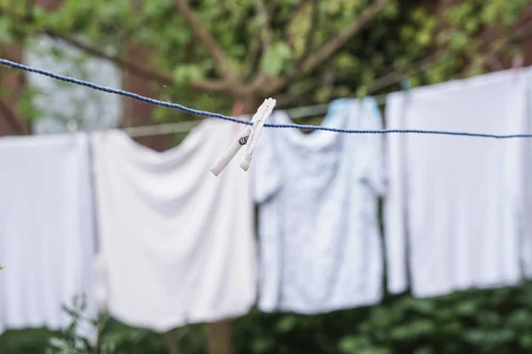 Kleider Zum Trocknen Garten Aufgehängt — Stockfoto