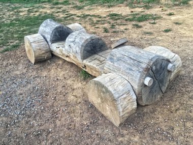 Ahşap oyma araba park çocuklar için