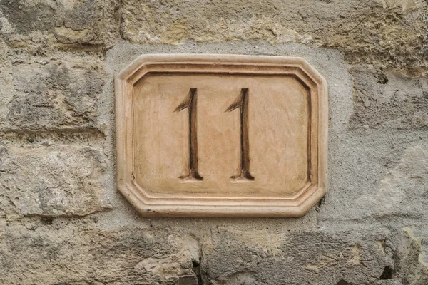 Number Eleven Wall Copy Space — Stock Photo, Image