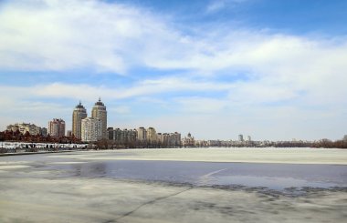 Kiev, Ukrayna sermaye şehir Kışın kar altında.