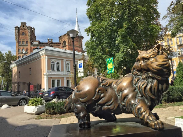 Kiev Ukraine September 2017 Denkmal Der Katze Panteleimon Die Ein — Stockfoto