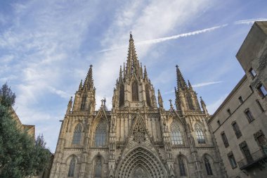 Holy Cross katedral Barcelona, İspanya Gothic Quarter 13-15 yüzyıllarda inşa yapıldı..