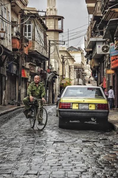 Savaştan Önce 2009 Yılında Suriye Alepo Şehrinin Bir Sokakta Rutin — Stok fotoğraf