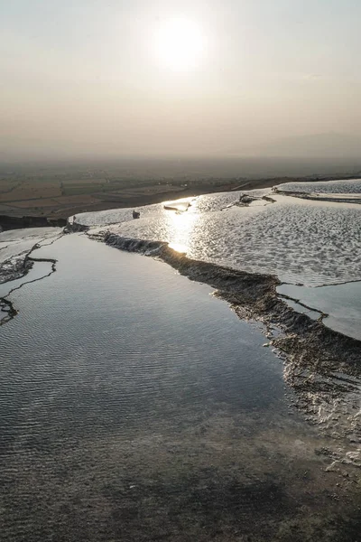 Naturalny Kamień Stawy Pamukkale Mieście Denizli Turcja — Zdjęcie stockowe