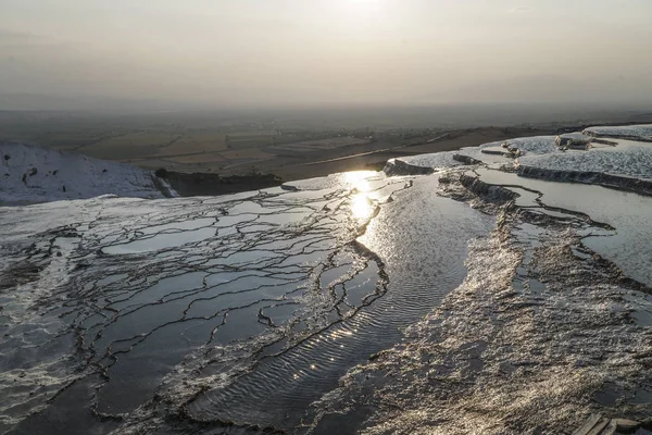 Naturalny Kamień Stawy Pamukkale Mieście Denizli Turcja — Zdjęcie stockowe