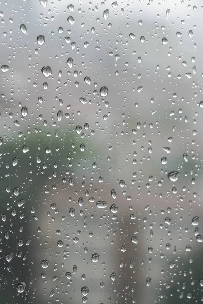 Latar Belakang Dengan Tetes Hujan Panel Jendela Pada Hari Hujan — Stok Foto
