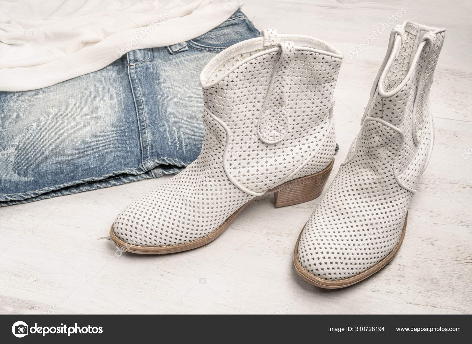 trendy white boots