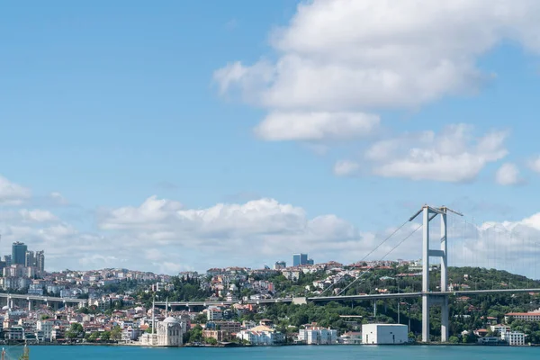 Vista Panorâmica Cidade Istanbul Com Ponte Bósforo Turquia — Fotografia de Stock