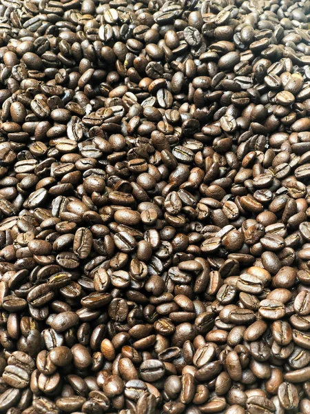 Closeup Roasted Coffee Beans Background — Stock Photo, Image