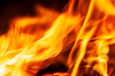 Alev dokusu fotoğrafı, yangın arka planı, yakın çekim, alev.