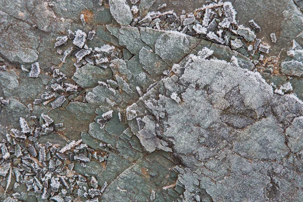 Каменная Поверхность Покрыта Инеем Абстрактный Зимний Фон — стоковое фото