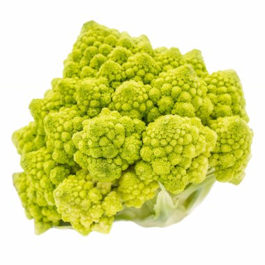 romanescu (brassica oleracea). Roma karnabahar. romanesco brokoli lahana beyaz zemin üzerine izole