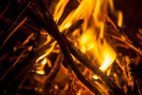 Burning Log Wood Close Abstract Background Hot Embers Burning Wood — Stock Photo, Image