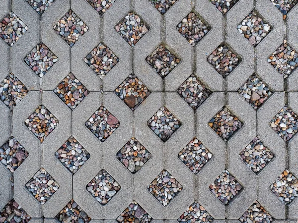 Beton Kaldırım Dokulu Döşeme Arka Planı Arasında Kare Desen Çakıl — Stok fotoğraf