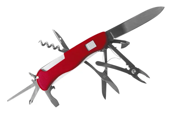 Multi-Tarefa metal Penknife isolado em branco — Fotografia de Stock