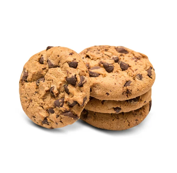 Cioccolato Chip Cookie Isolato Sfondo Bianco — Foto Stock