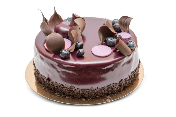 Тёмный Шоколадный Торт Белом Десерте — стоковое фото