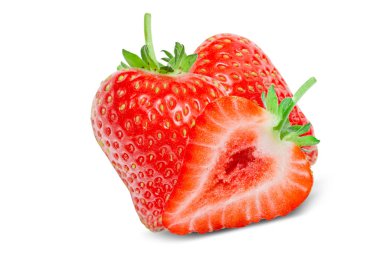 Çilek beyazda izole edilmiş