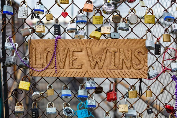 New Orleans Louisiana Usa January 2019 Love Locks Sign Love — Stock Photo, Image