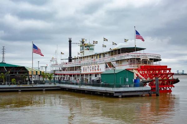 New Orleans Louisiana Usa January 2019 Steamboat Natchez Docked Preparing — Stock Photo, Image