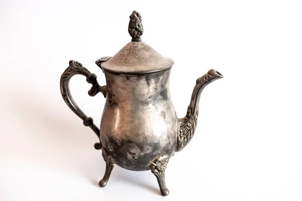Антикварное Серебро Антикварный Чайник — стоковое фото
