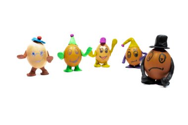 Egg.Funny yumurta. Yüzlerine yumurta yumurta gülümsüyor