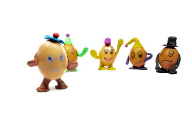 Egg.Funny yumurta. Yüzlerine yumurta yumurta gülümsüyor