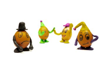 Egg.Funny yumurta. Yüzlerine yumurta yumurta gülümsüyor