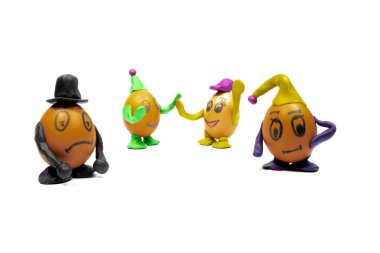 Egg.Funny yumurta. Yüzlerine yumurta yumurta gülümsüyor