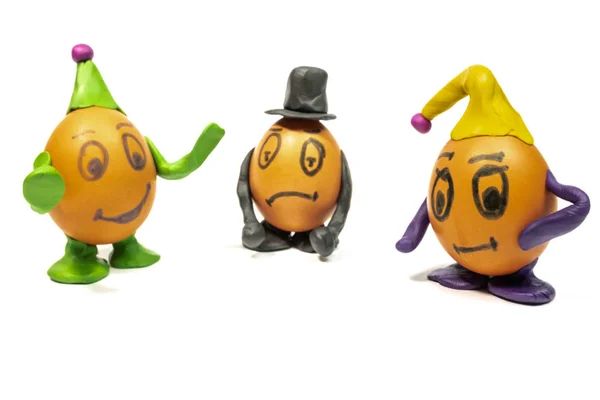 Huevos Huevos Divertidos Caras Los Huevos Huevos Sonrisas — Foto de Stock