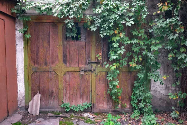 Velhas Portas Madeira Celeiro Abandonado — Fotografia de Stock