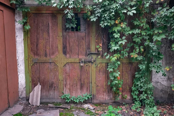 Velhas Portas Madeira Celeiro Abandonado — Fotografia de Stock