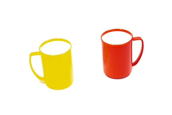 Tasse Couleur Vive Sur Fond Blanc — Photo