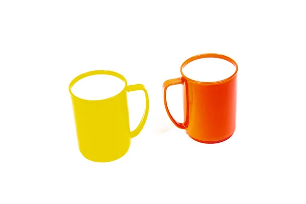 Tasse Couleur Vive Sur Fond Blanc — Photo