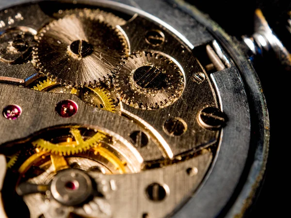 Oude Uurwerk Versnellingen Vintage Horloge — Stockfoto