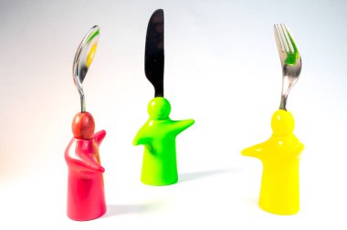 İçin kids ışık arka plan üzerinde renkli mutfak gereçleri