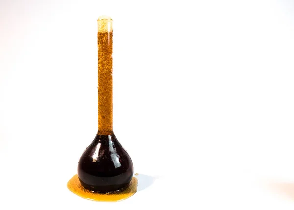 Black Sparkling Liquid Test Tube Black Sparkling Drink — Stock Photo, Image