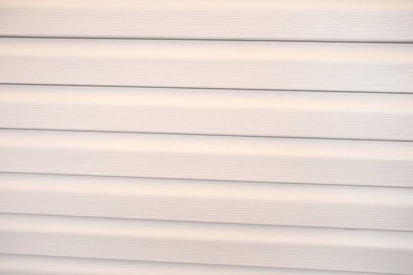 Part New Beige Siding Wall Long Parallel Horizontal Details — Stock Photo, Image