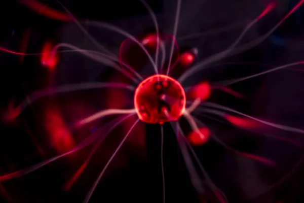 Plasma Ball Rays Dark Close View — Stock Photo, Image