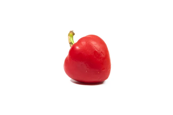 Röd Bell Pepper Isolerad Vit Bakgrund — Stockfoto