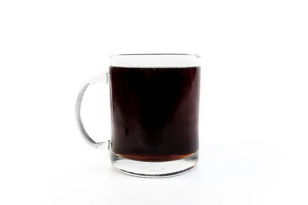 Kaffe Genomskinlig Kopp Isolerad Vit Bakgrund — Stockfoto